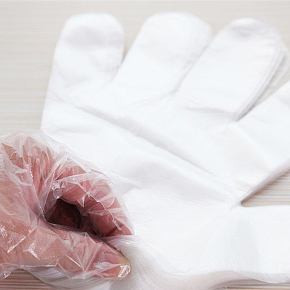 100/200 Stuks Wegwerphandschoenen Transparante Plastic Handschoen Duidelijke Wegwerp Voedsel Handschoenen Voor Industriële Restaurant Schoonmaak Handschoenen