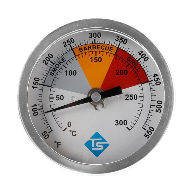 0-300 ℃  / 50-550 ℉ grill analogt termometer til kulgrill pit grill ryger analog bimetalhætte låg temperaturmåler