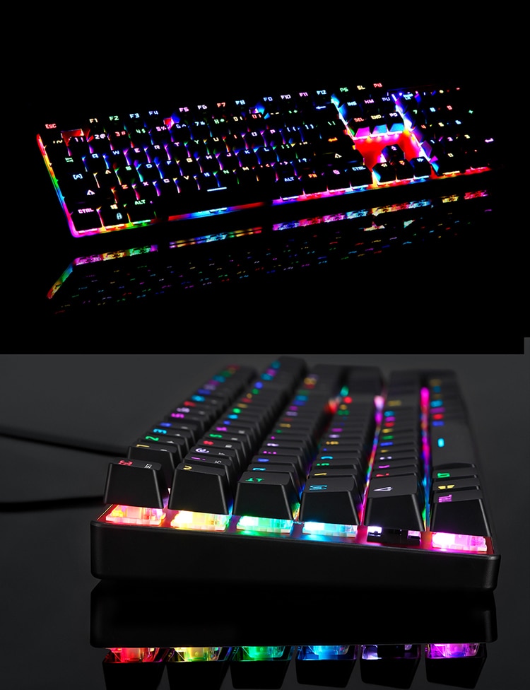 Original Motospeed CK104 Gaming Mechanical keyboard Wired Metal Red Switch Blue Russian English LED Backlit RGB gamer Computer