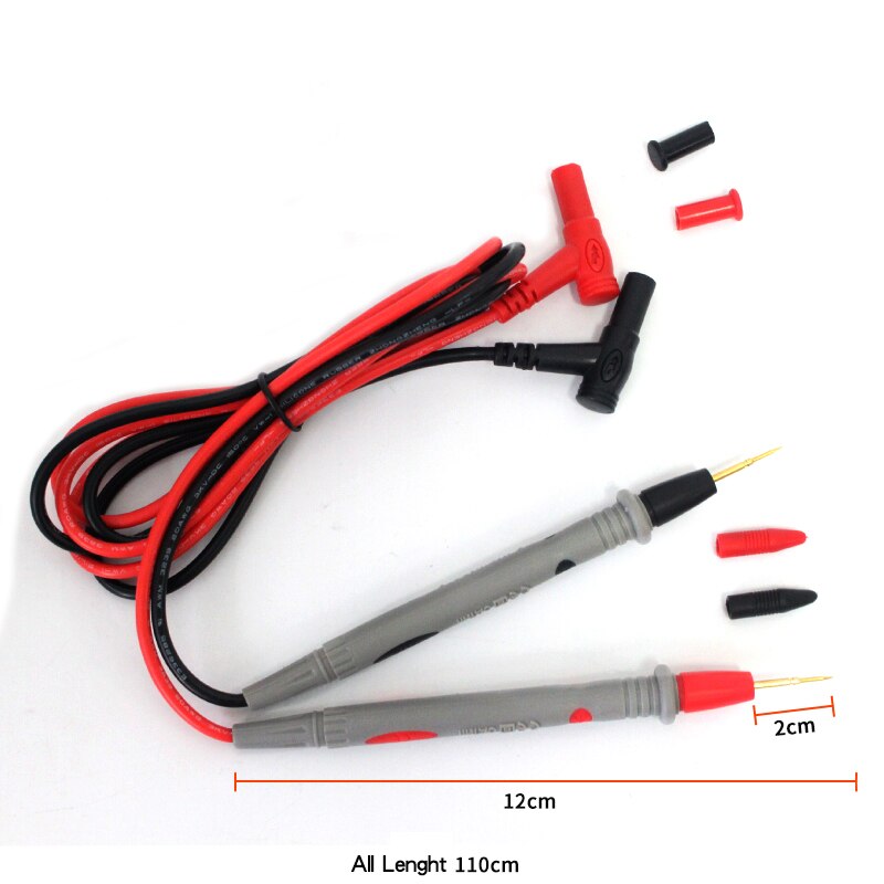 1 pair Soft-silicone-wire Digital Multimeter Probe Needle-tip Universal test leads with Alligator clip For LED tester Multimetro