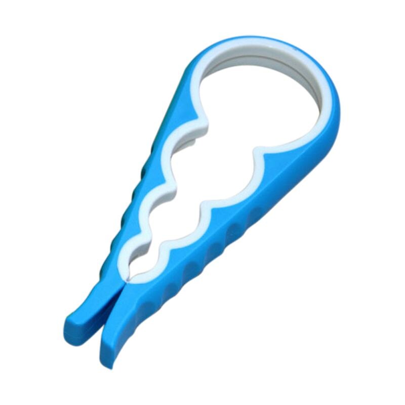 Ch- handmatige pot flesopener 4 in 1 binnenrubber draaibaar gemakkelijk vast te pakken multi-formaat voor kinderen ouderen zwakke handen artritis: Lichtblauw