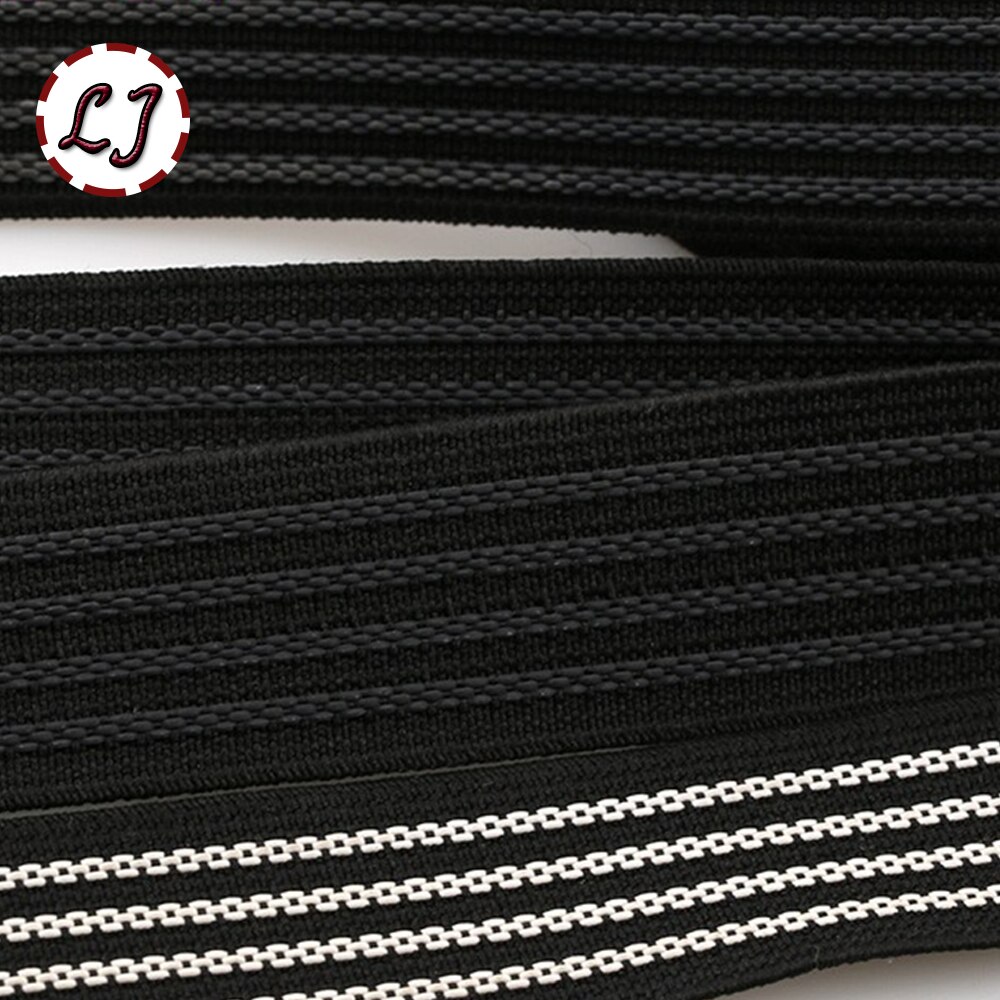 Banda elástica antideslizante para traje de esquí, cinta elástica para embarazadas, accesorios de costura para el hogar, color blanco y negro de , 20mm, 25mm,