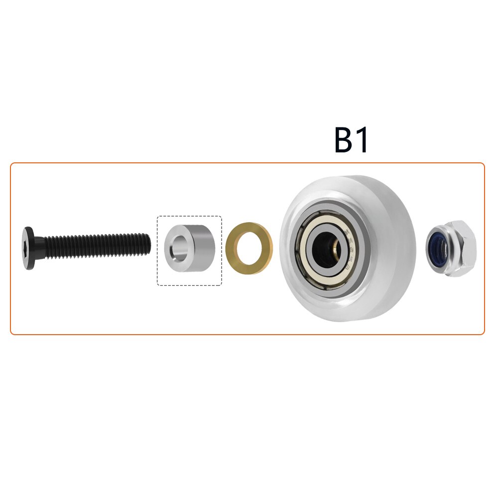 1Set Cnc Forte Solido Pom Kit Ruote per Openbuilds V-Slot Ferroviario, di Bue Cnc, ruota Solida Lineare Estrusione 3D Stampante Reprap Cnc: B1
