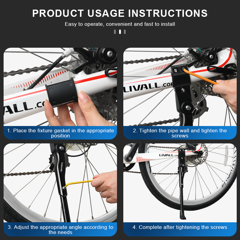 RIDERACE Fahrradständer, verstellbar, Aluminiumlegierung, MTB, Mountainbike, seitlich, hinten, Parkständer, Rennrad, Ständer