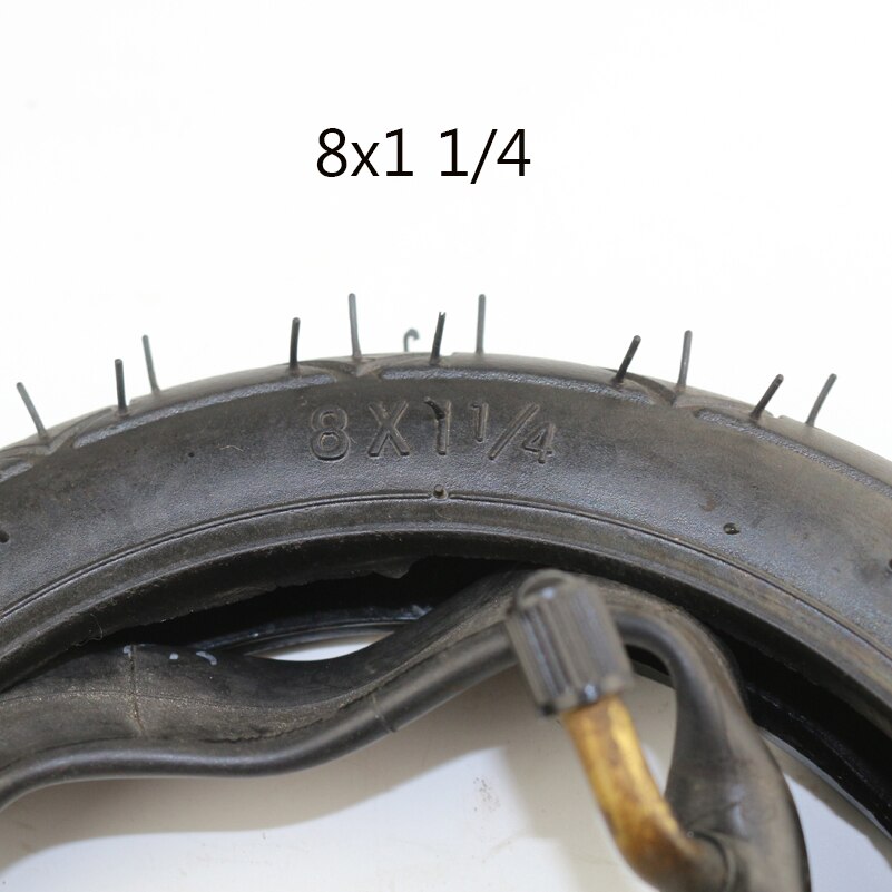 8X1 1/4 Scooter pneu et chambre à air vanne à cintrer pour 8 pouces vélo électrique/gaz Scooter pneu