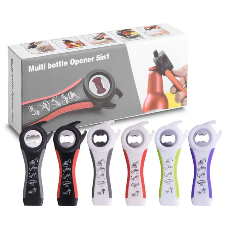 Keuken Gereedschap Blikopeners 5 In 1 Multifunctionele All In One Flesopener Flesopener Kan Jar Opener Keuken Handleiding tool Gadget
