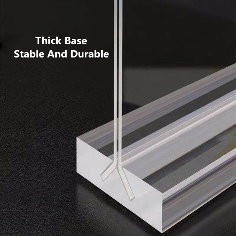 A4 akryl skilt holder 8.5 x 11 tommer t form bordplade dobbelt side restauranter menu display stand portræt stil menu annonceramme