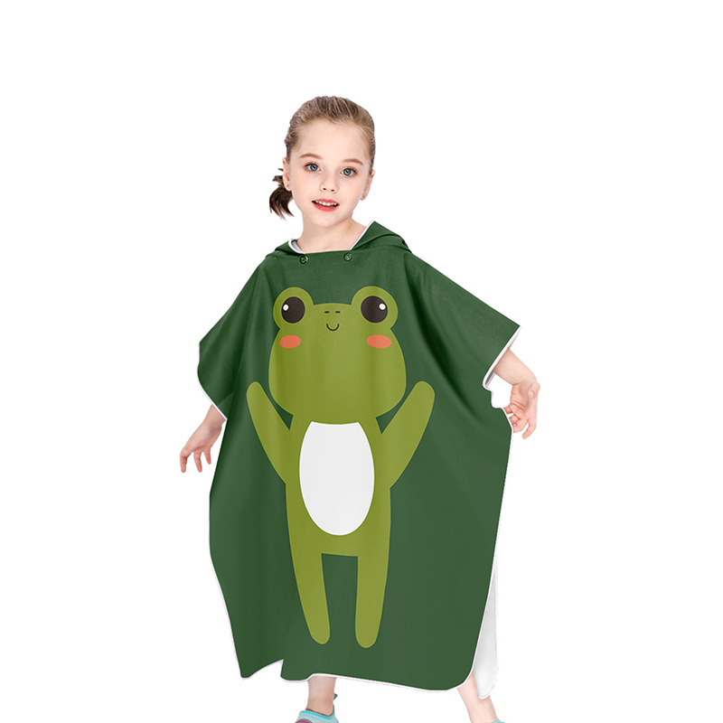 Cartoon Gedrukt Microfiber Surf Wetsuit Veranderende Met Kap Handdoek Poncho Robe Hooded Licht Gewicht Kids Strand Zwemmen Gewaad Handdoek: 13I
