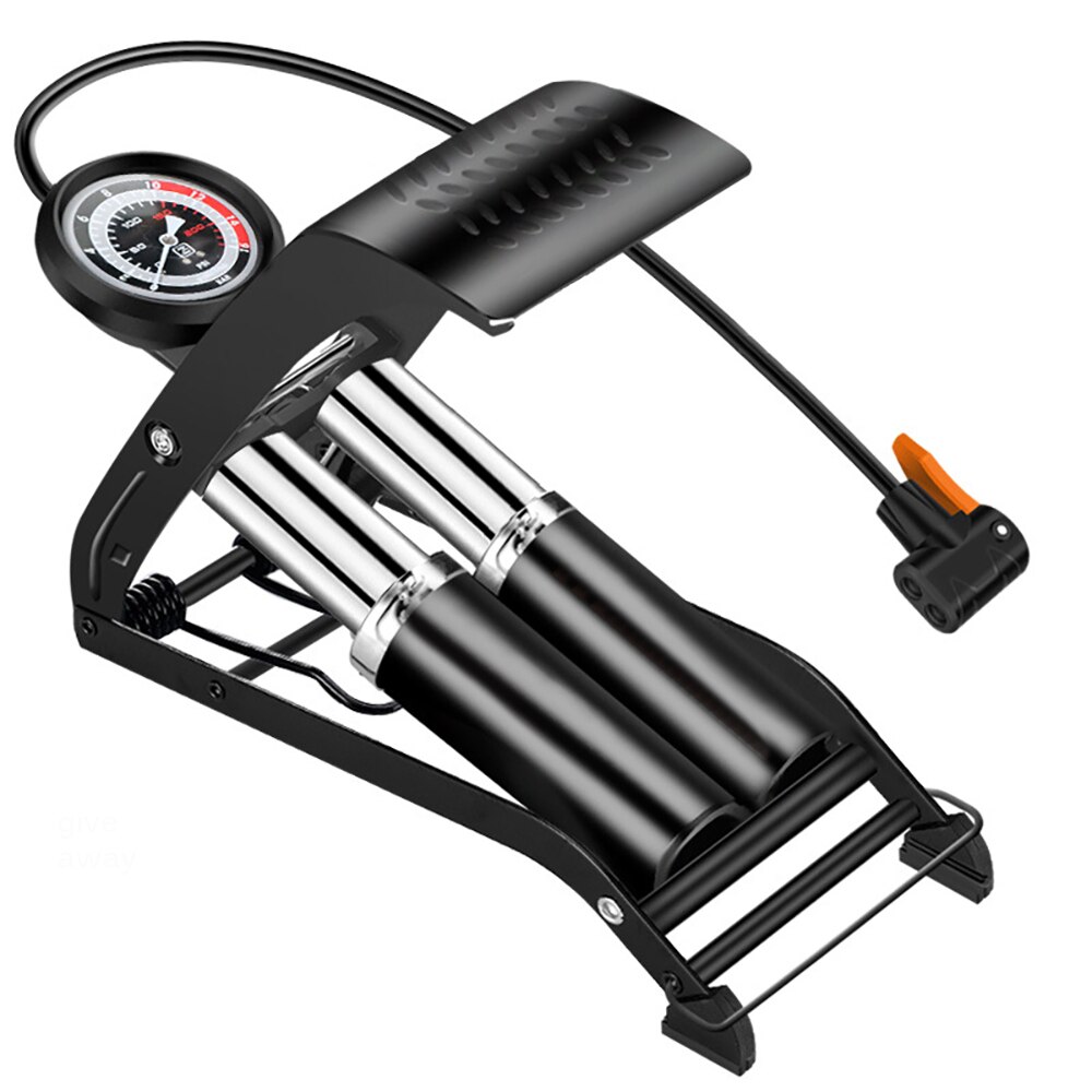 Air Pump High Pressure Single Double Cylinder Foot Pedal Inflator for Xiaomi M365 Scooter Bicycle Car Motorcycle Inflatable Pump: Double Cylinder Pump