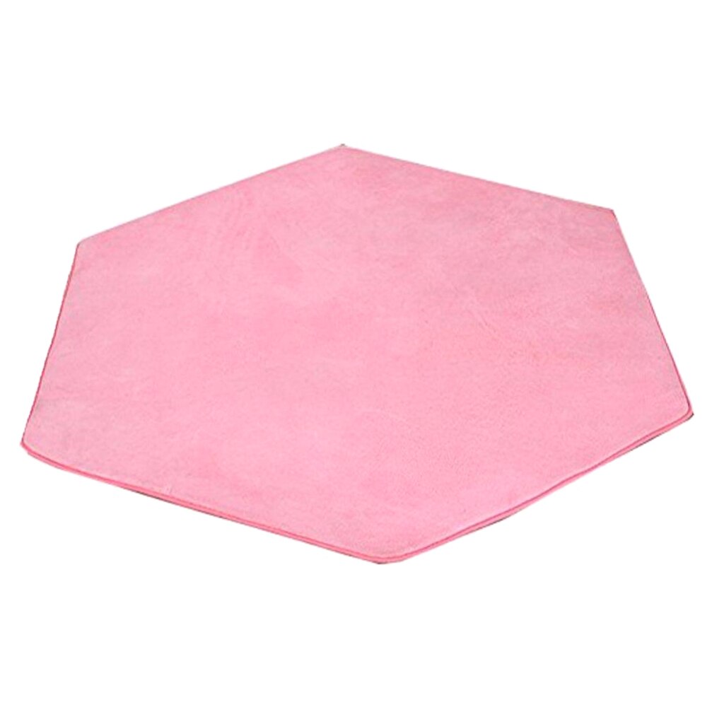 Hexagonal Soft Comfortable Plush Tent Rug Mat Kids Playhouse Bedroom Floor Carpet –Pink