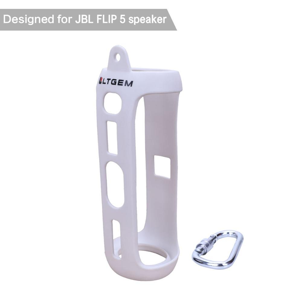 Ltgem Siliconen Case Voor Jbl Flip 5 Waterdichte Draagbare Bluetooth Speaker: white