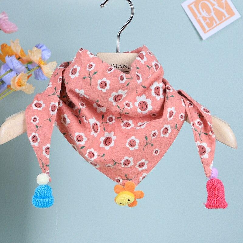 Sciarpa per bambina inverno autunno dolce stampa sciarpa per bambini sciarpa per bambini in cotone caldo antivento sciarpa a triangolo abbigliamento per bambini