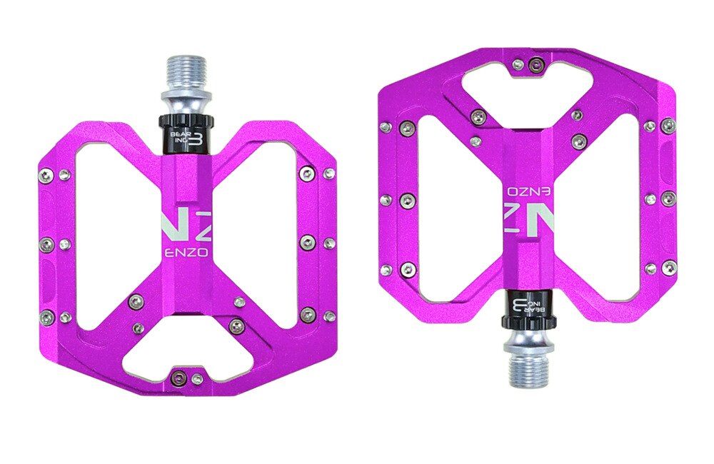 SHANMASHI ENZO Flat Foot Ultralight Mountain Bike Pedals MTB Aluminum Sealed 3 Bearing Anti-Slip Bicycle Pedals Bicycle Parts: purple