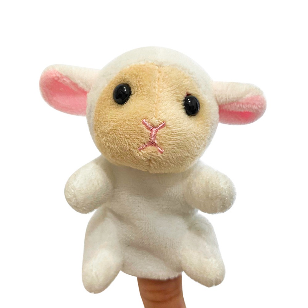 Burattini da dito in tessuto a forma di animali da fattoria per giochi di ruolo e racconti, burattini da mano a forma di animali, burattini cartoni animati Kawaii per spettacoli didattici: Argento