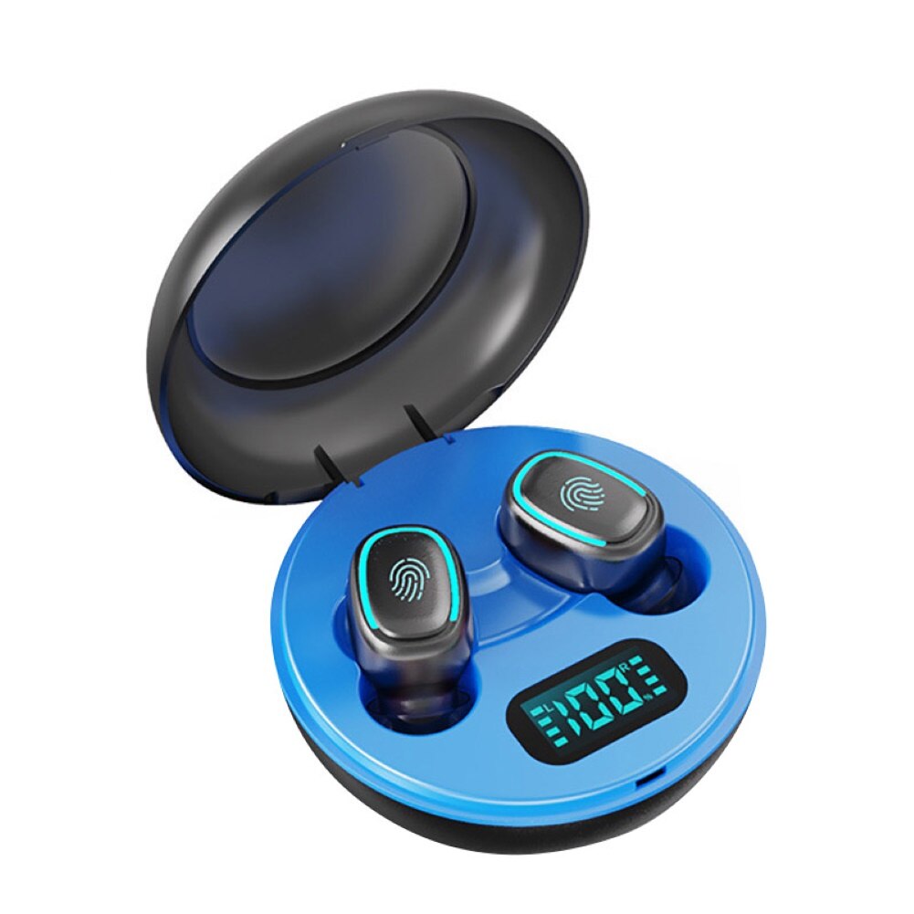 Draadloze Koptelefoon A10 Tws Bluetooth 5.0 Draadloze Hifi In-Ear Oortelefoon Met Digitale Opladen Doos Беспроводные Наушники: Blauw