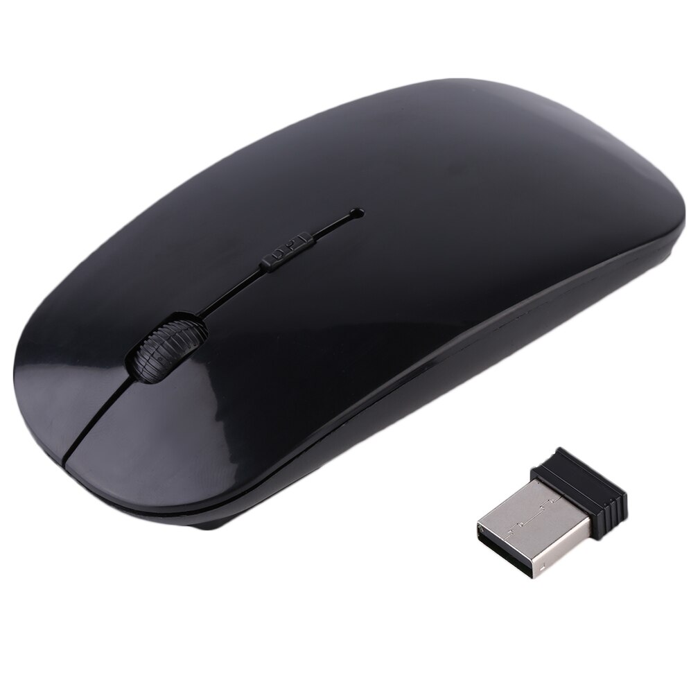 2.4GHz USB Computer Wireless Mouse for laptop Silent Bluetooth Mouse PC Mouse Rechargeable Mouse USB Optical For PC: black