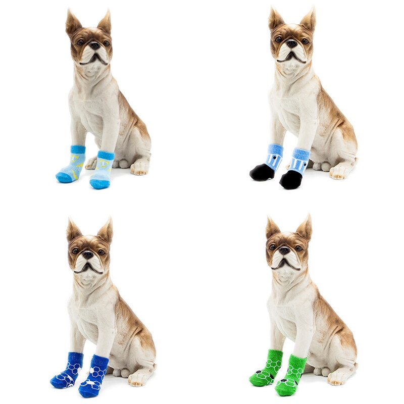 Anti-Slip Pet Dog Stocking Cute Dogs Cotton Socks Pet Winter Warm Socks Dog Paw Protection Socks Pet Booties Accessories &