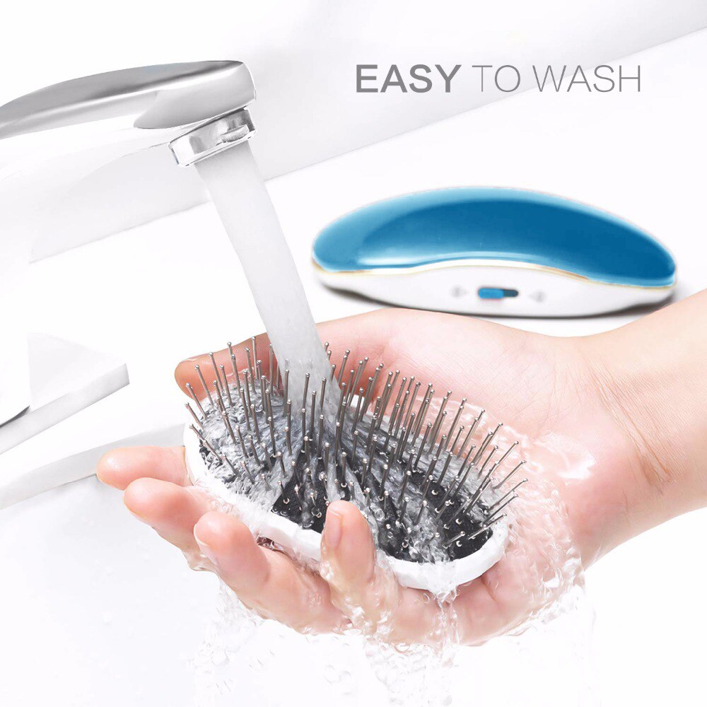 Peine masajeador para el cabello con vibración de iones negativos para niños y niñas, peine masajeador para el cabello cómodo y antiestático para viajes y niños, peines