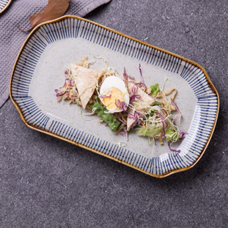 Plat de poisson FANCITY, plat de poisson cuit à la vapeur, plat de poisson grillé, plat ménager, plat de cuisson binaural, plat de cuisson, four à micro-ondes