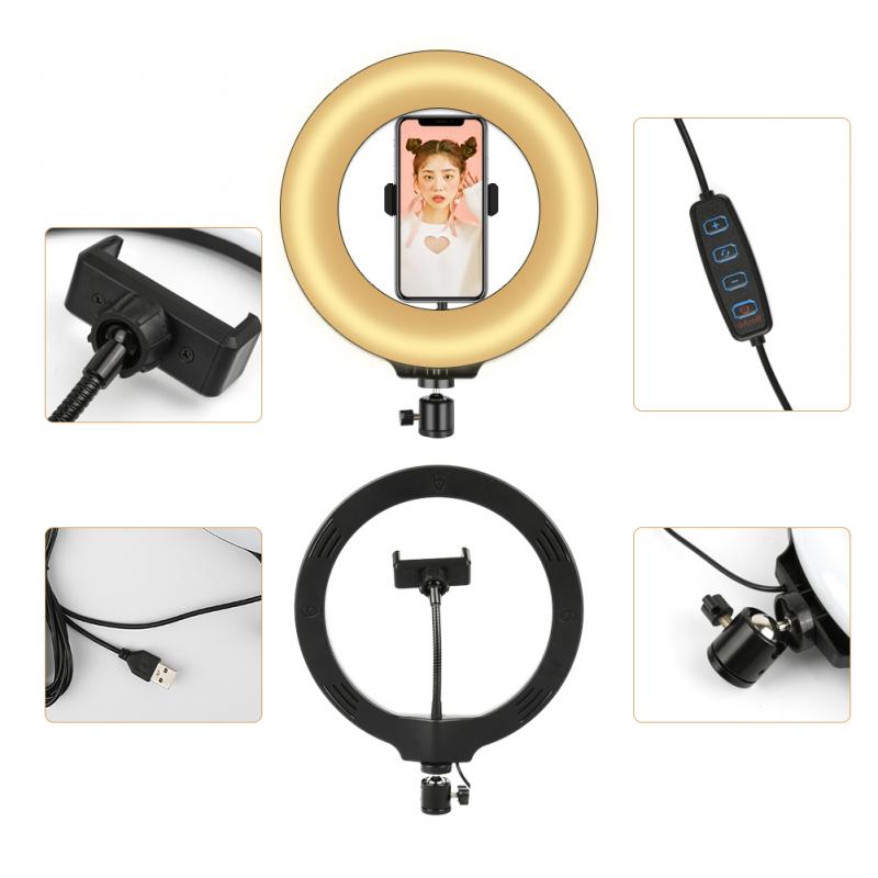 6/10 pollici fotografia illuminazione telefono Ringlight treppiede supporto foto Live Led Selfie USB anello remoto lampada luce riempimento con treppiede