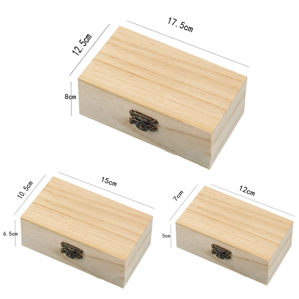 Boîte de rangement rectangulaire en bois pour documents en bois, boîtes de rangement carrées à charnière, boîte de artisanaux, boîte à bijoux, boîtes d'évaluation, 1 pièce, 3 pièces: green