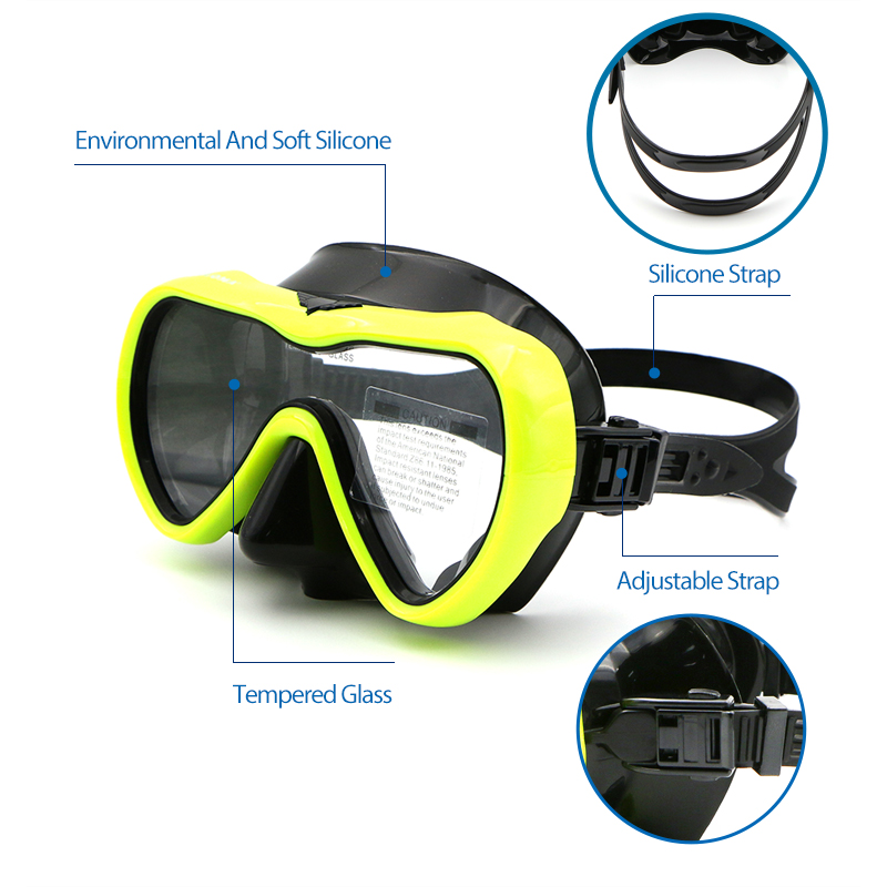Speefish Scuba Diving Mask 4 Color adult Snorkeling Silicone Anti-fog Tempered glass Dive Equipment Wide Vision Swimming Goggles