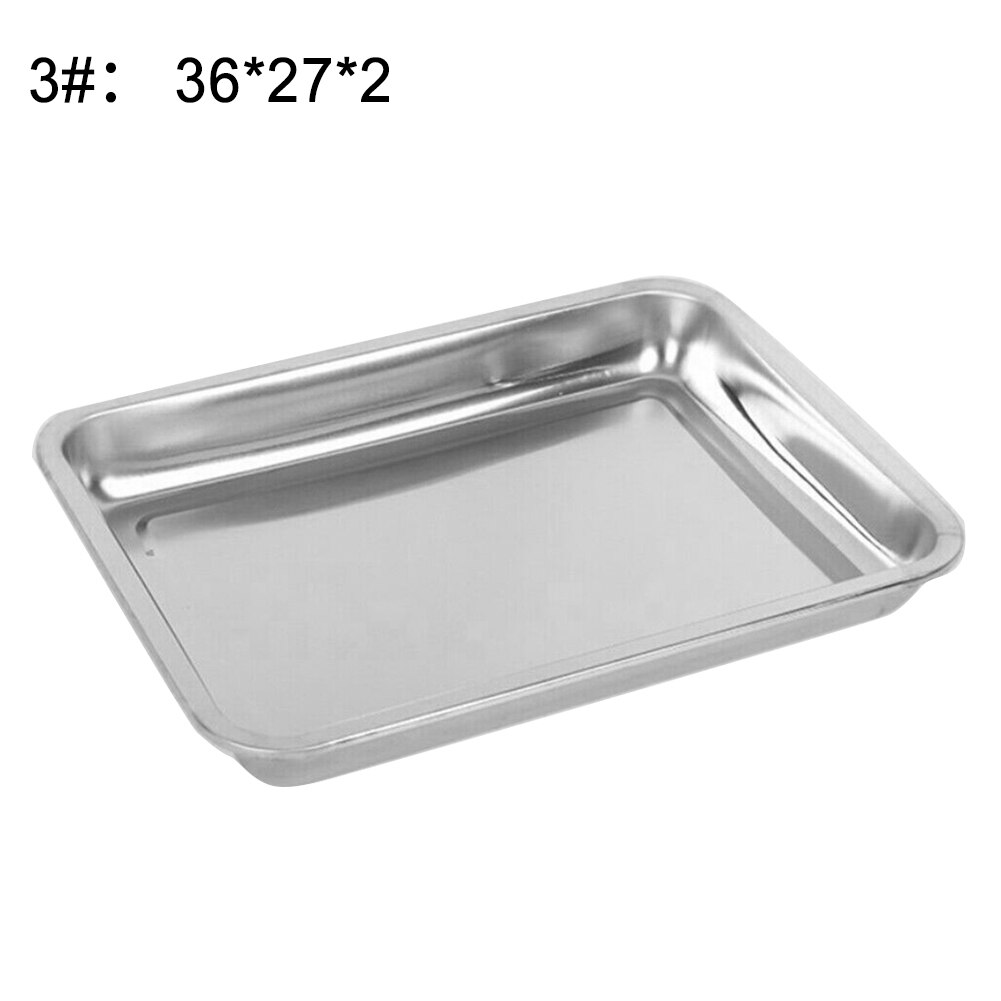 Stainless Steel Rectangular BBQ Grill Fish Baking Tray Biscuit Bread Cake Baking Plate Pan Kitchen Cooking Supplies: 3