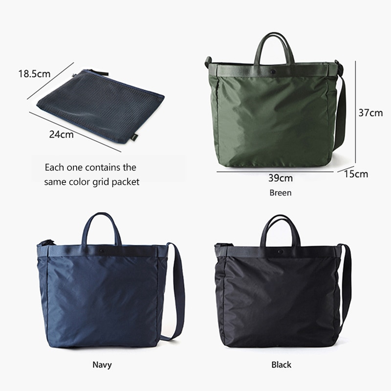 Minofious nylon draagbare reistas, waterdichte reistas, vintage casual grote tassen voor vrouwen