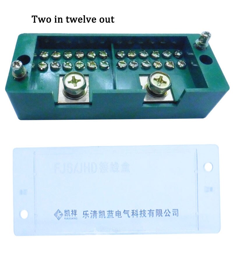 Junction Box 2 In 4/6/8/12 Out Wire Splitter 220V Household Surface Mounted Terminal Block Box: 2 In 12 Out