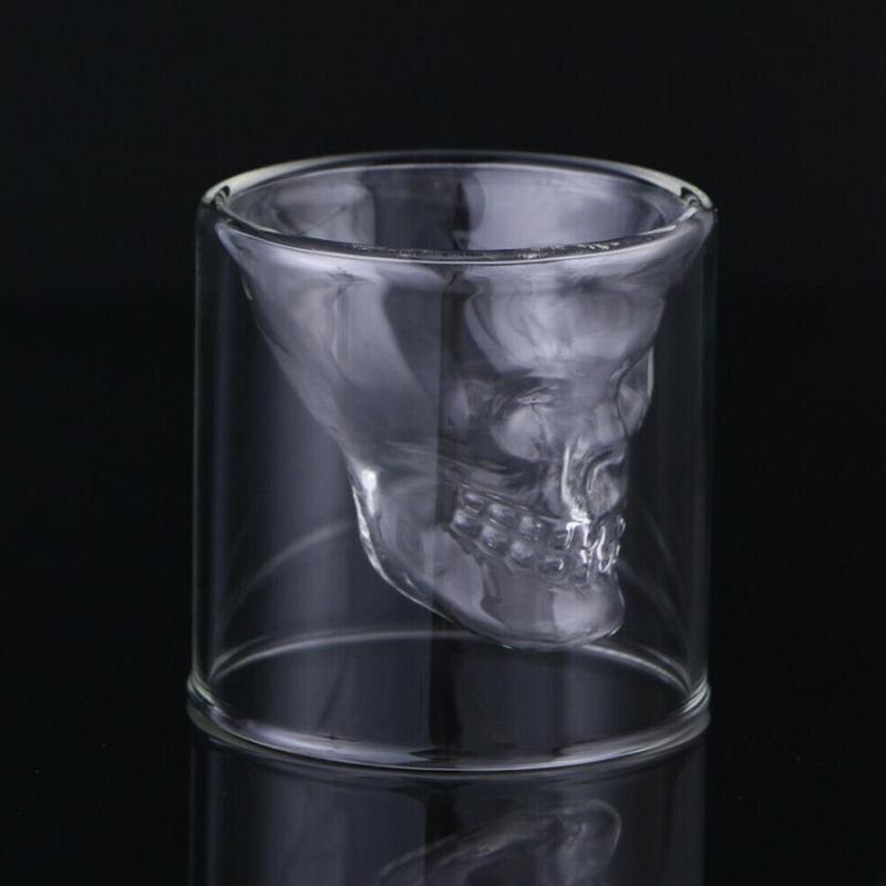 Verre à liqueur Transparent pour whisky et Tequila, , tête de crâne, drôle, fête, vin, bière, Bar,