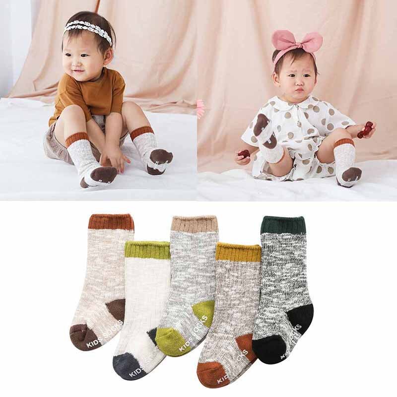 Knit Warm Baby Socks Soft Infant Toddler Newborn Socks neonato Winter Thicker Baby Girl Boy Long Socks Anti Slip Born Sock