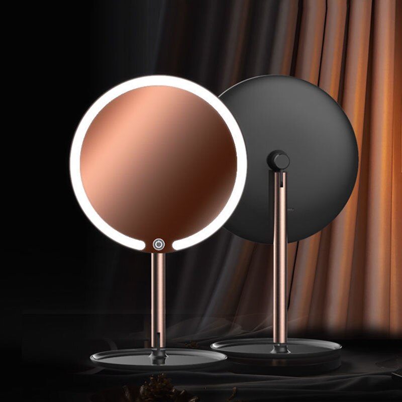 Staande Ronde Make Geleid Make-Up Spiegel Tafel Decoratieve Huis Woonkamer Badkamer Spiegel Decoratie Thuis Espelho Spiegel