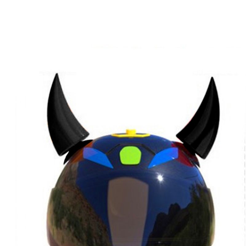 Retro Personality DIY Motorcycle Helmet Decor Horn Soft Plastic Motorbike with Suction Cup Personal Decoration Headwear