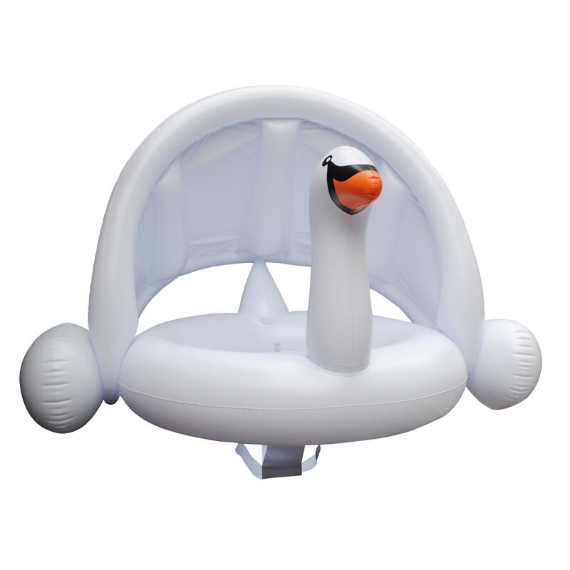 Zomer Baby Zwemmen Ring Opblaasbare Draagbare Opvouwbare Witte Zwaan Water Seat Kids Zoete Strand Swim Training Props: Default Title