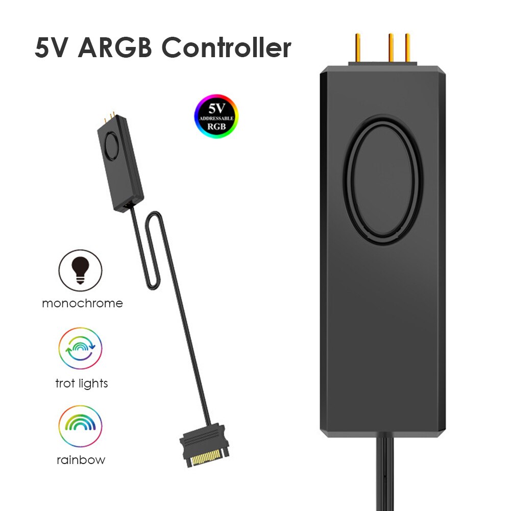 5V Prachtige Argb Controller Sata Pin Voeding Desktop Computer Afstandsbediening Voor Chassis Fan Led Verlichting Water Koeler