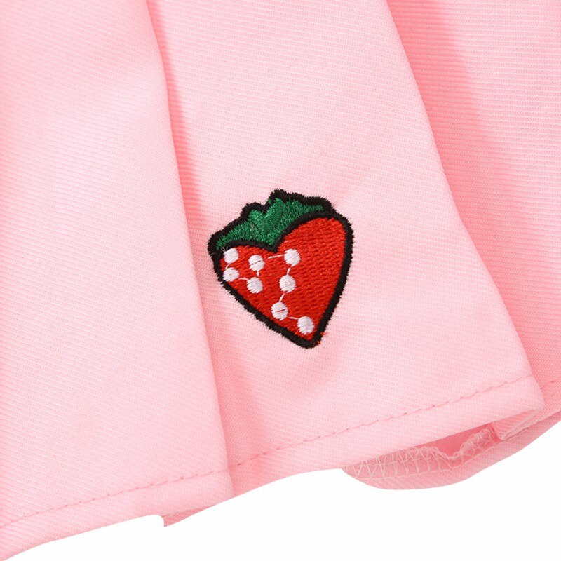 Baby Girl Skirt Summer Cute Baby Girl Strawberry Pattern Pleated Skirt Casual Toddler Sundress 0-5T