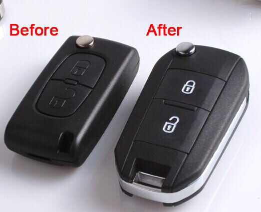 2 Buttons Replacement Modified Flip Folding Remote Key Shell Case For Citroen With Groove Blade 0536