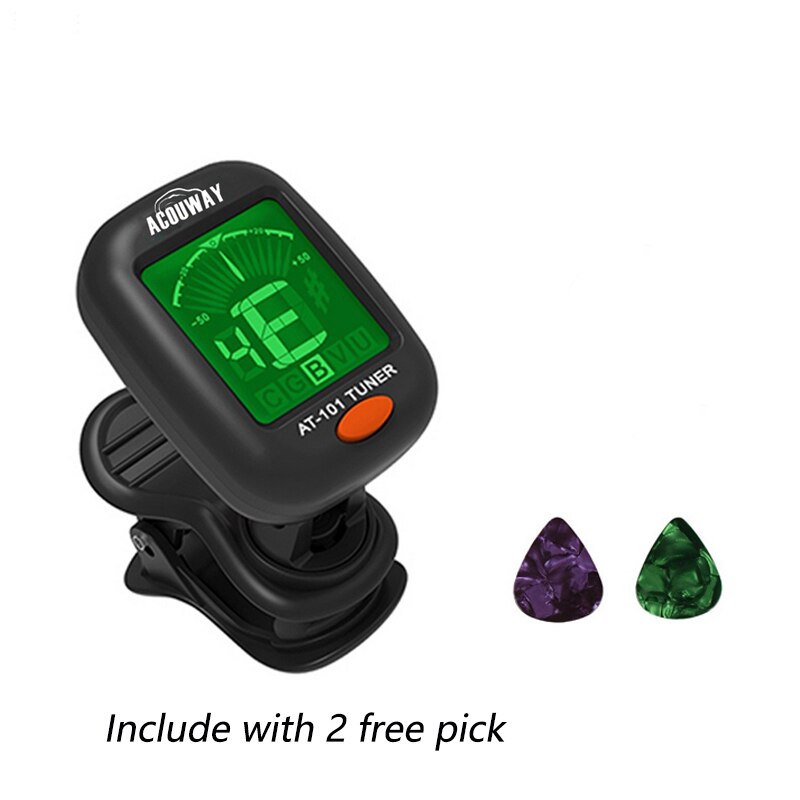 Acouway Guitar Ukulele Tuner Violin Bass Electronic Tuning Tuner Clip-On Chromatic Tuner 360 DegreeRotate With 5 Tuning Model