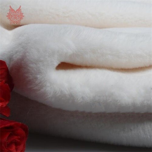 Di alta qualità 1cm peluche della pelliccia del faux tessuto per il cappotto di inverno del coniglio del faux dei capelli del tessuto del panno per il FAI DA TE il trasporto libero 160*50cm 1 pezzo SP3931: bianca per pic