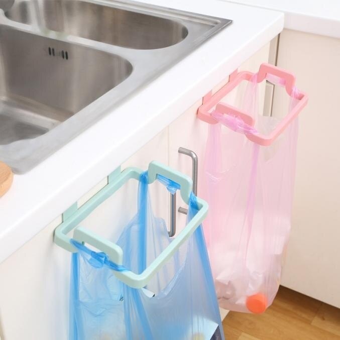 1 Pcs Plastic Garbage Bag Rack Portable Hanging Trash Rubbish Bag Storage Rack Holder Kitchen Gadgets Storage Rack