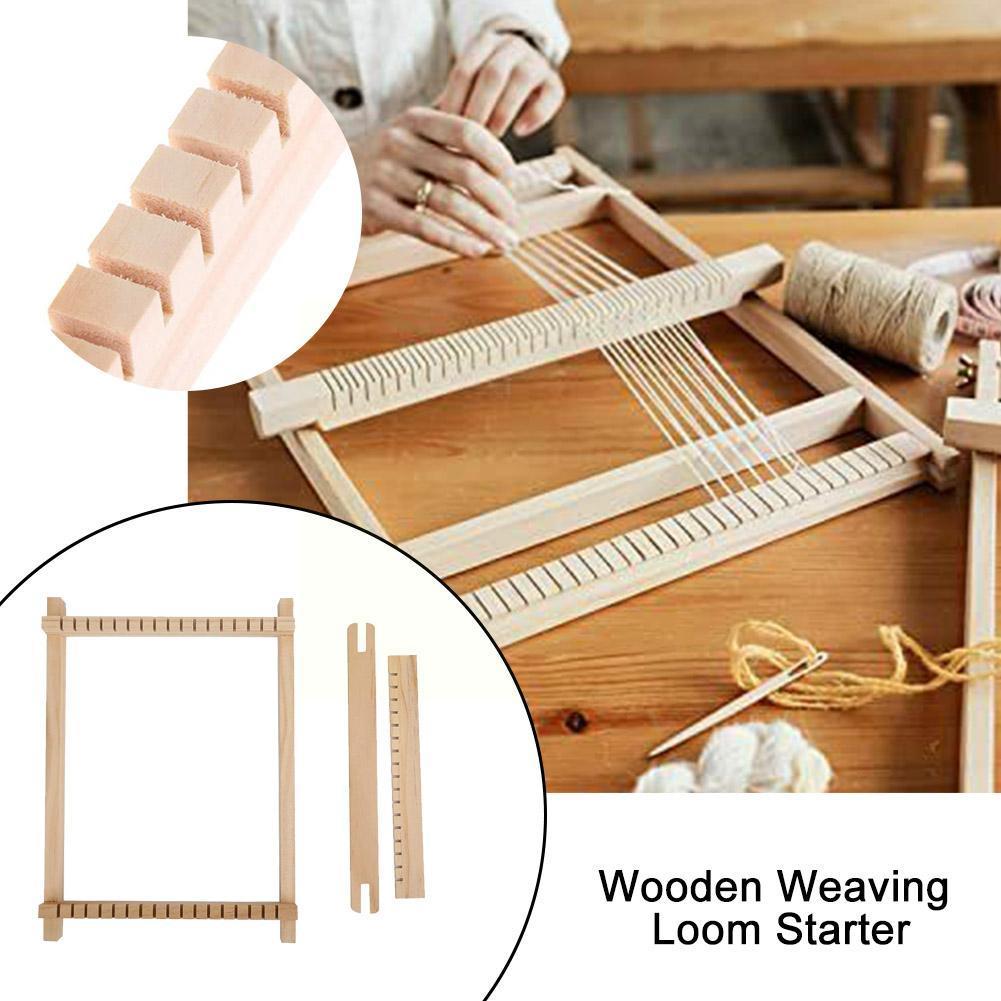 DIY Wood Woven Tapestry Mini Weaving Loom Starter Kit Tapestry Wooden Weaving Loom Multifunctional Loom Machine For Beginne V7H5