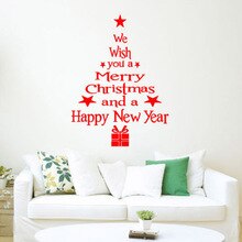 Vrolijk Kerstfeest Muur Sticker Waterdicht Zegen Kerstboom Gelukkig Nieuwjaar Muursticker Decals Window Home Decor