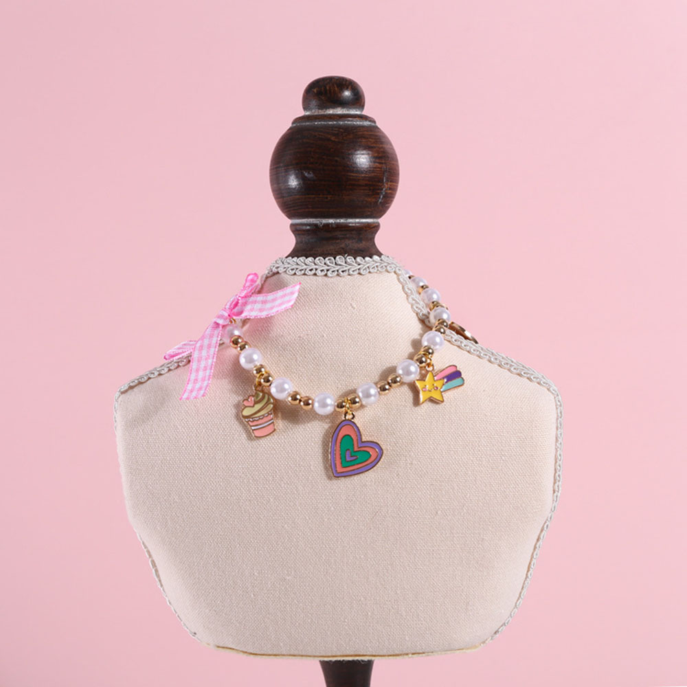 Cane da compagnia gatto perle collana collare accessori Bling piccolo cane gatto gioielli per cucciolo femminile Chihuahua Yorkie coniglio fatto a mano