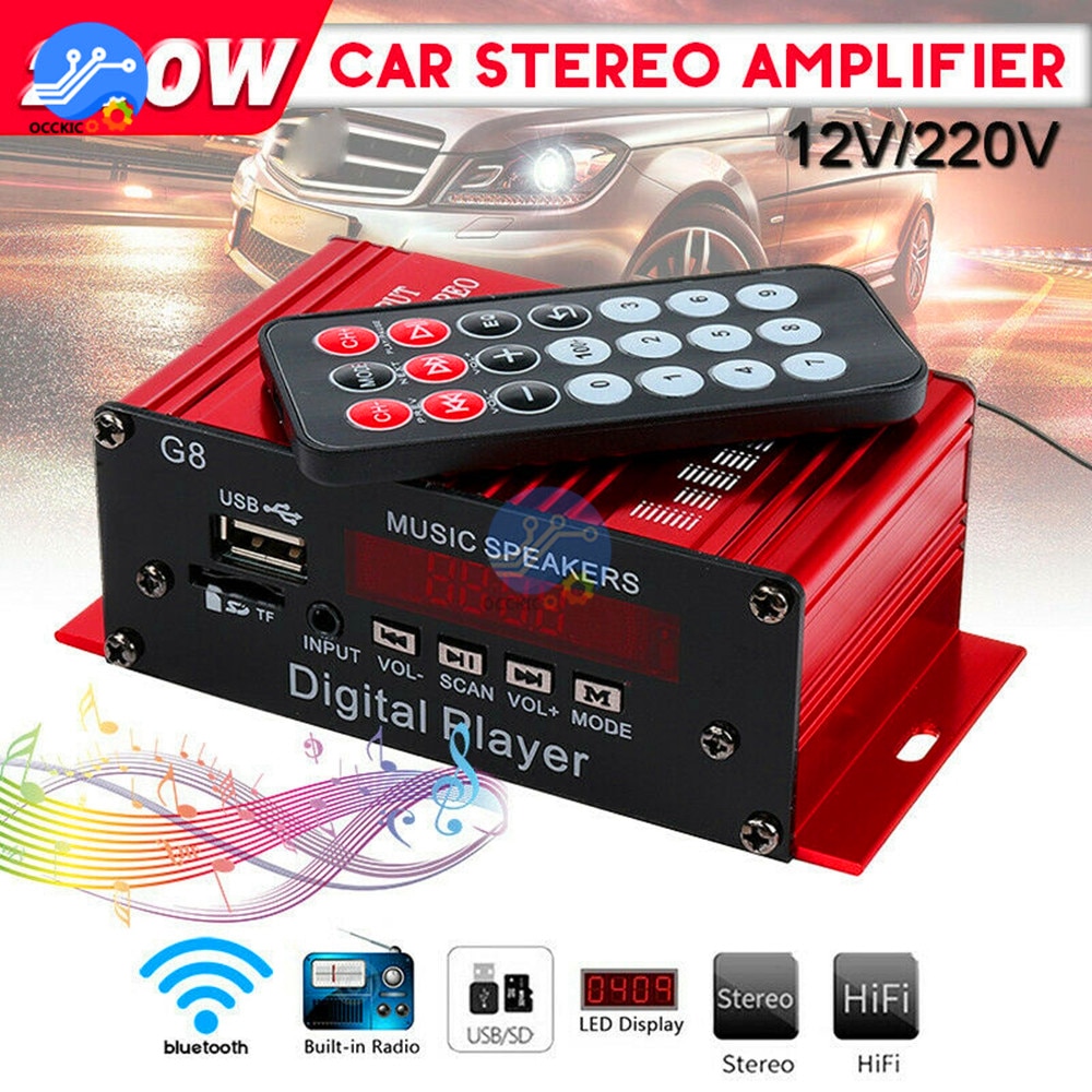 Diy Kit 12V Luidsprekers In De Auto Audio Bluetooth Versterker 220V Geluid Apparatuur Thuis Muziek Amplificador Hifi Home stereo