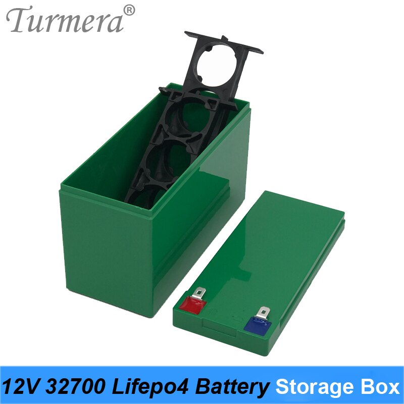 Turmera 32650 32700 Lifepo4 Battery Storage Box with 1x4 Bracket for 12V 7Ah Uninterrupted Power Supply and E-bike Battery Use A: 1X4 Green Box