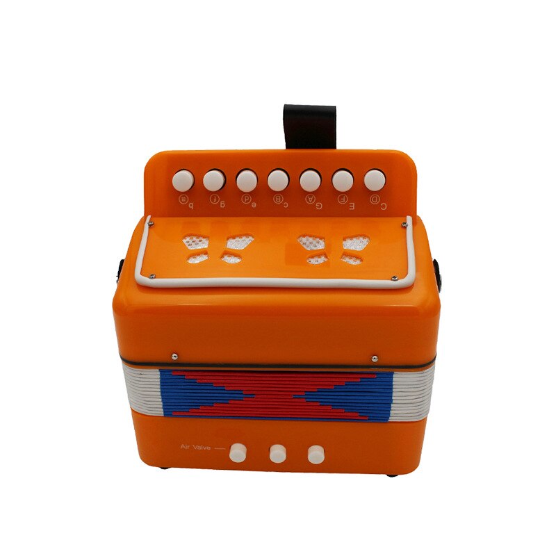 7 Button 2 Bass Accordion Mini Accordion Educational Instrument Rhythm Band Toy Children's Educational 10 Color: orange