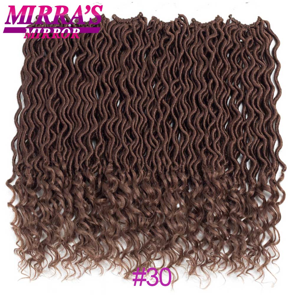 Mirra's Mirror 18" Goddess Faux Locs Crochet Hair Black Crochet Braids Synthetic Braiding Hair Extensions 24 Strands: #30 / 3 Packs