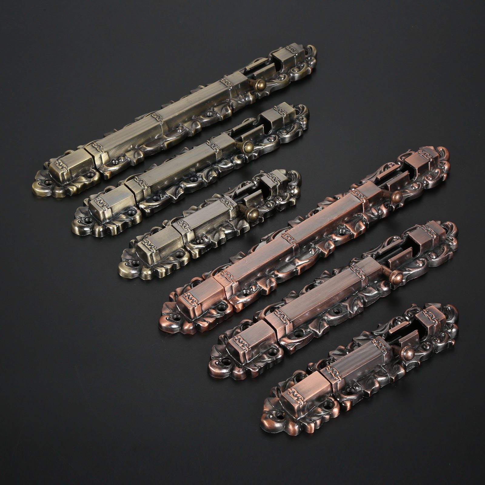 150/200/250Mm Retro Deur Bolt Gate Klink Antieke Venster Deuren Slide Bolt Vergrendelingen Security Lock Gate kast Klink Met Schroeven