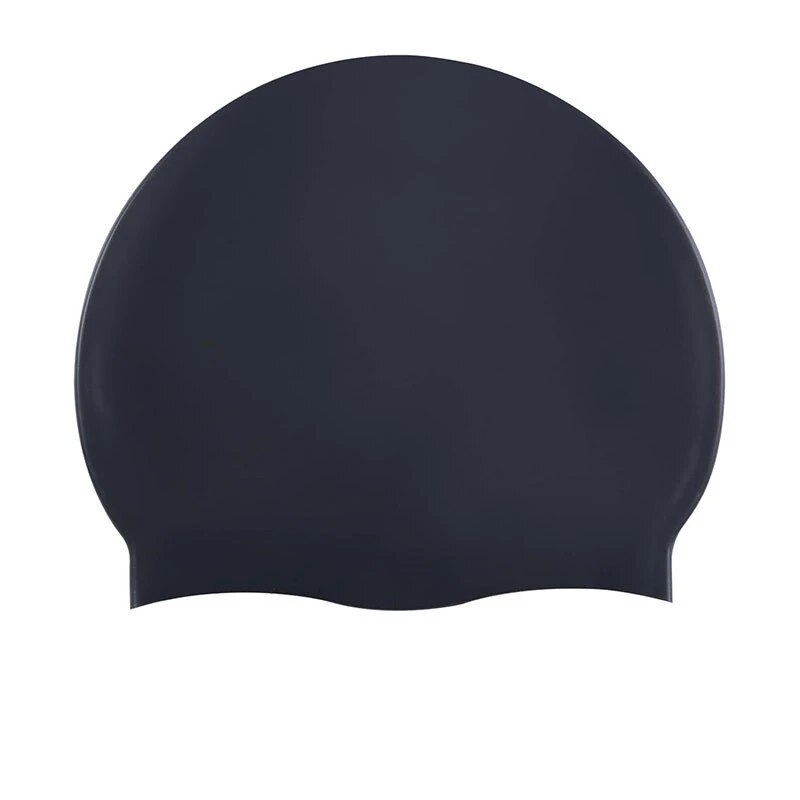 Badekappe, Silikon, wasserdicht, für Männer, Frauen, Erwachsene, freundlicher, langes Haar, Poolkappen, Tauchen, Schwimmausrügestochen, elastische Kappen: Schwarz
