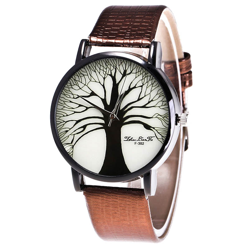 Mode Quartz Horloge Heren Vrouwen Paar Elektronische Horloge Boom met PU Wrist Strap LL @ 17: Coffee
